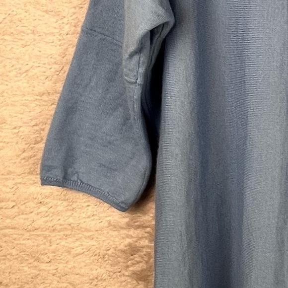 MAGASCHONI Wool Blend Sweater Blue Lightweight Longer Length XL Cozycore - Picture 9 of 12